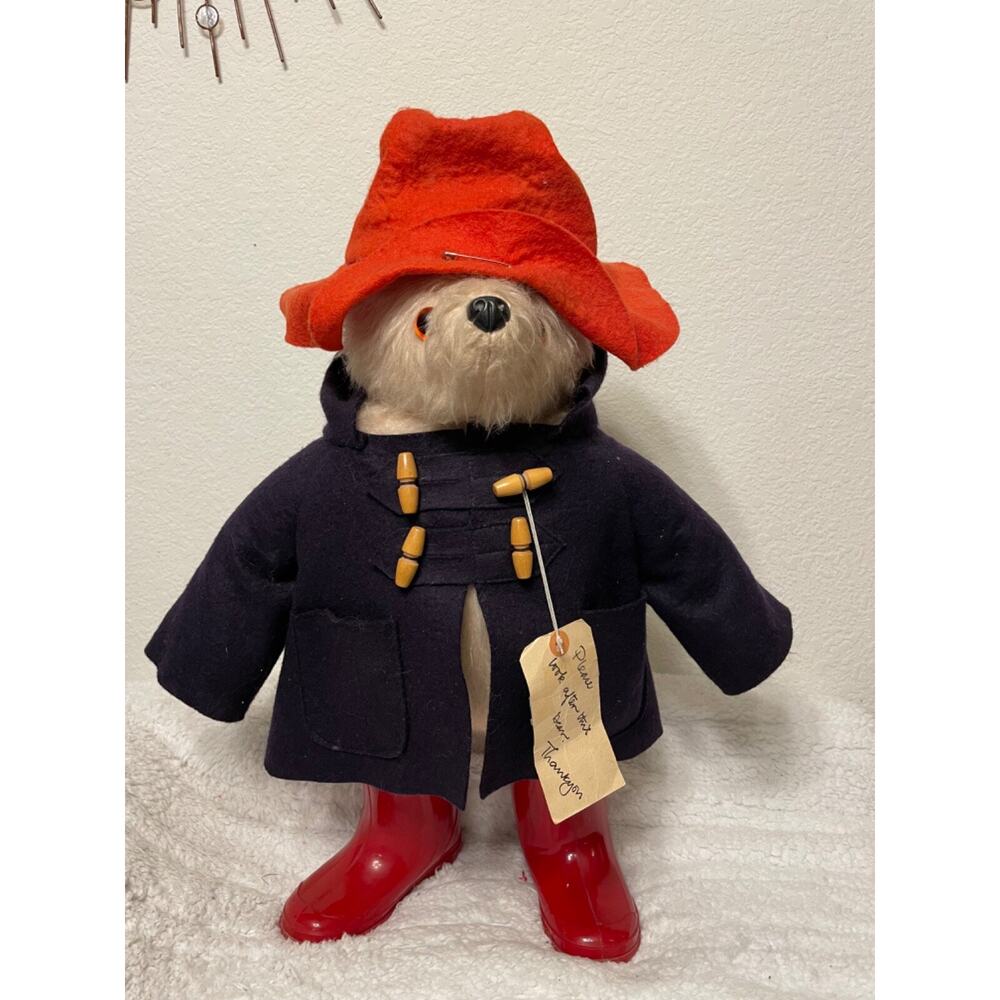 PADDINGTON BEAR GABRIELLE DESIGN 1980 20" XL BLUECOAT RED HAT MADE IN BRITAIN